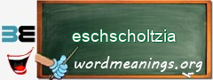 WordMeaning blackboard for eschscholtzia
